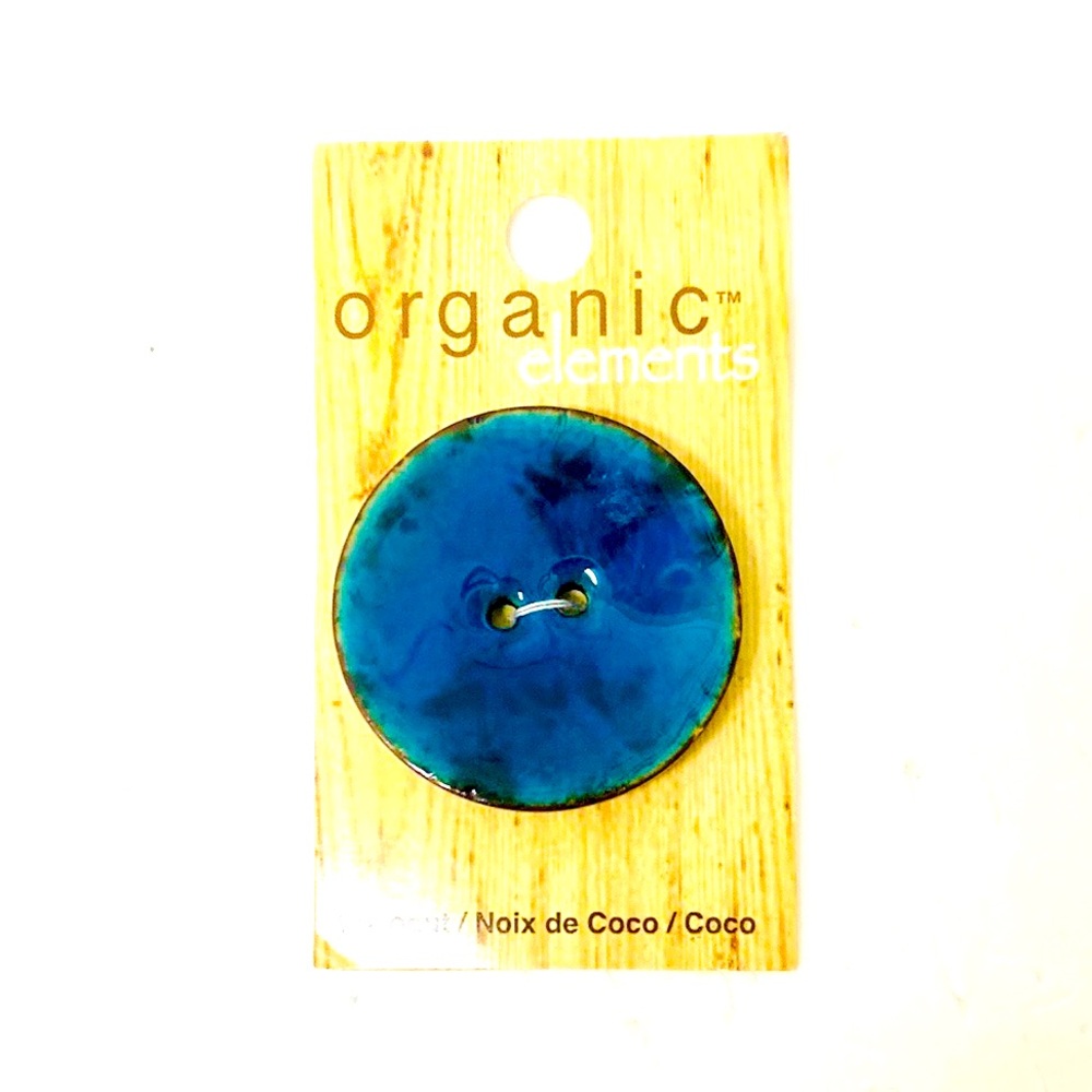 Organic Aqua Large Button